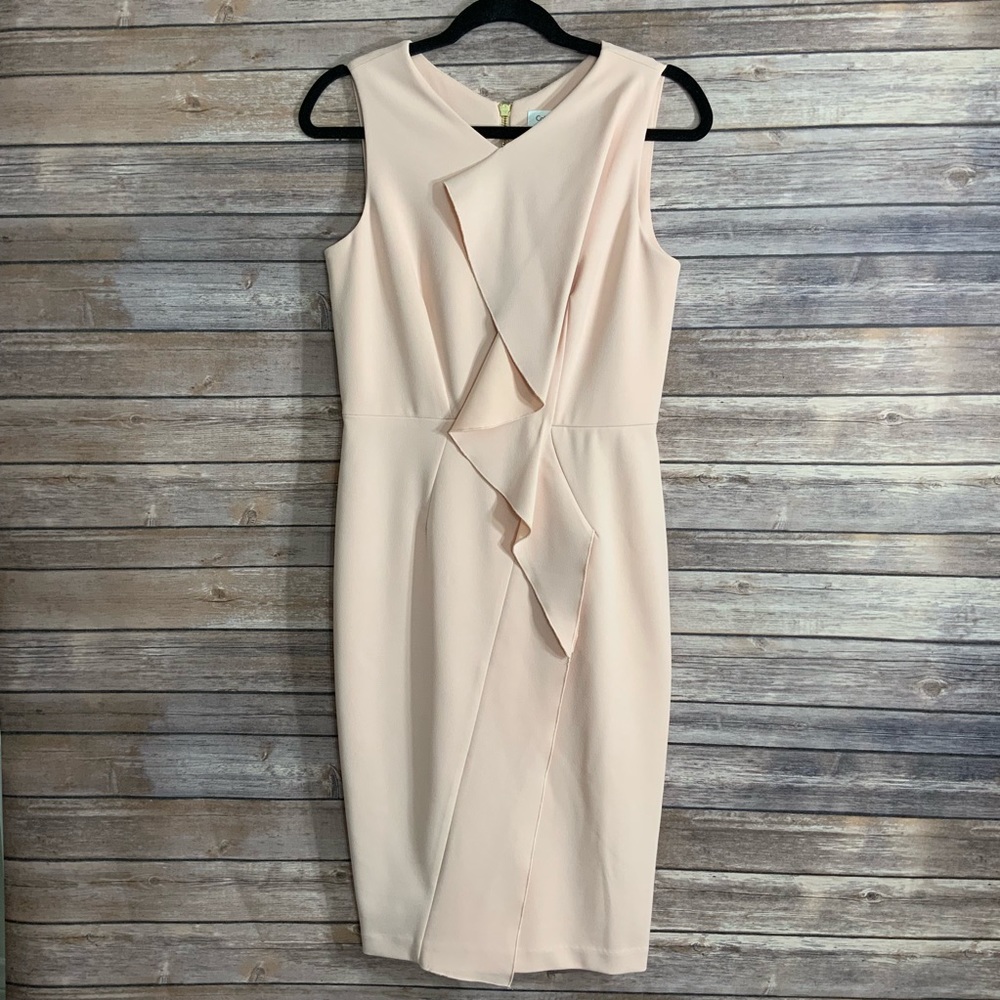 Calvin Klein Ruffle Sleeveless Sheath Dress